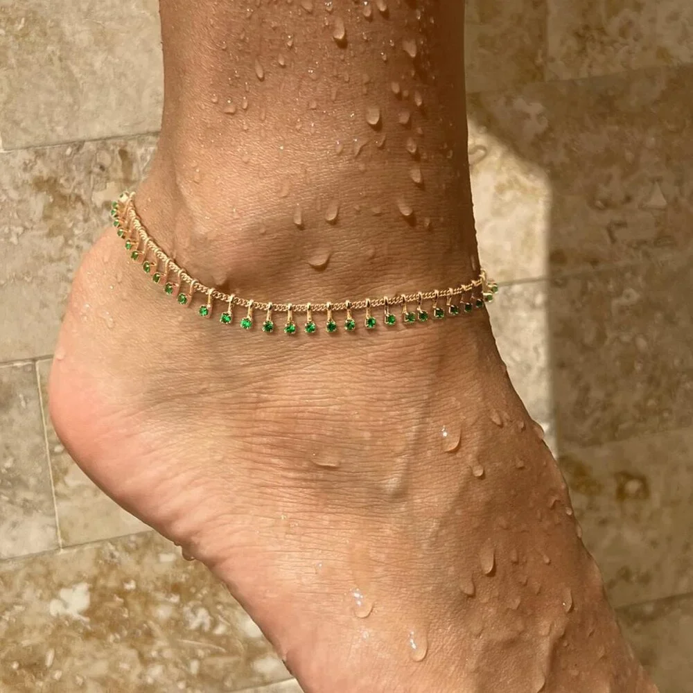 Anklet for Women Gold Chain 14K Gold Plated Dainty Boho Beach Summer Simple Foot - Picture 3 of 7